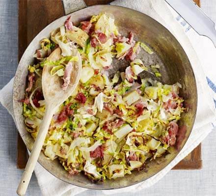 Cabbage with ham photo